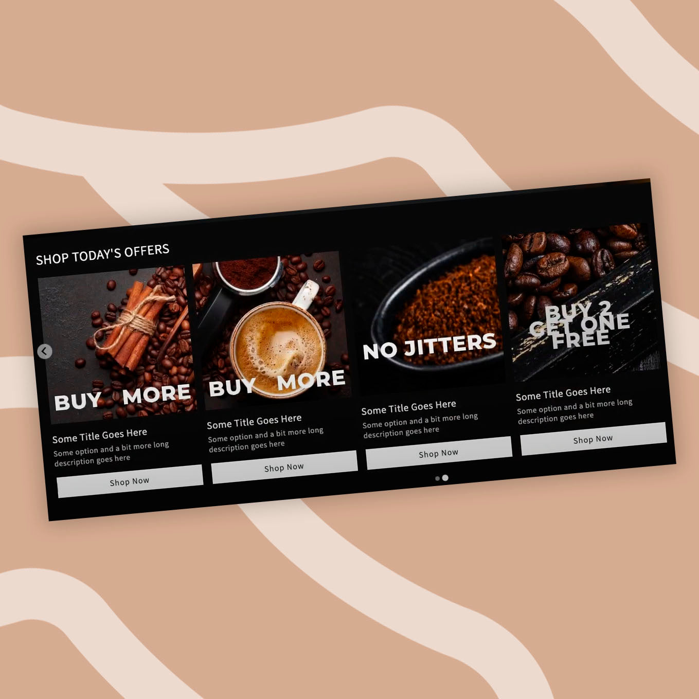 Sección de control deslizante de promoción